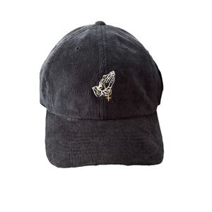 bestir Prayer Hands Black Corduroy Dad Hat – OSFA – NWT